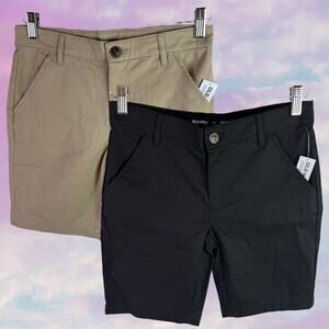 Old Navy NWT Set of 2 Girl's 14 Tan Khaki & Bermuda Chino Shorts 100% Cotton
